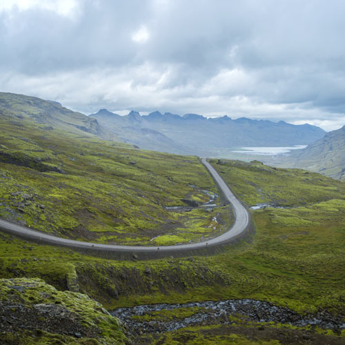 Einsame Straße im Hochland Islands © Andreas Clematide